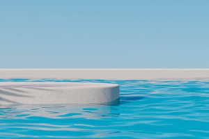 Summer background podium pool water, a Background Photo by hitdelight