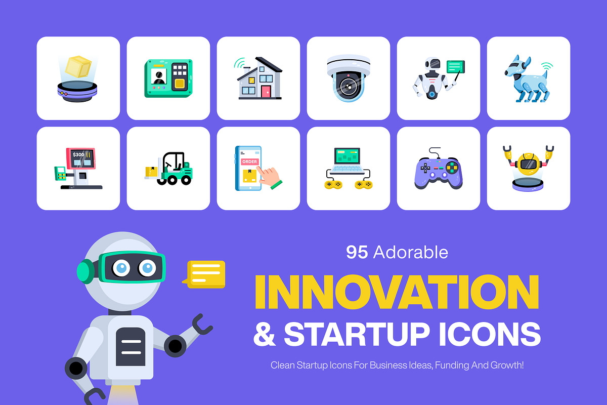 95 Innovation and Startup Icons, an Emoji Icon by Brickclay (Photo 1 of 10)