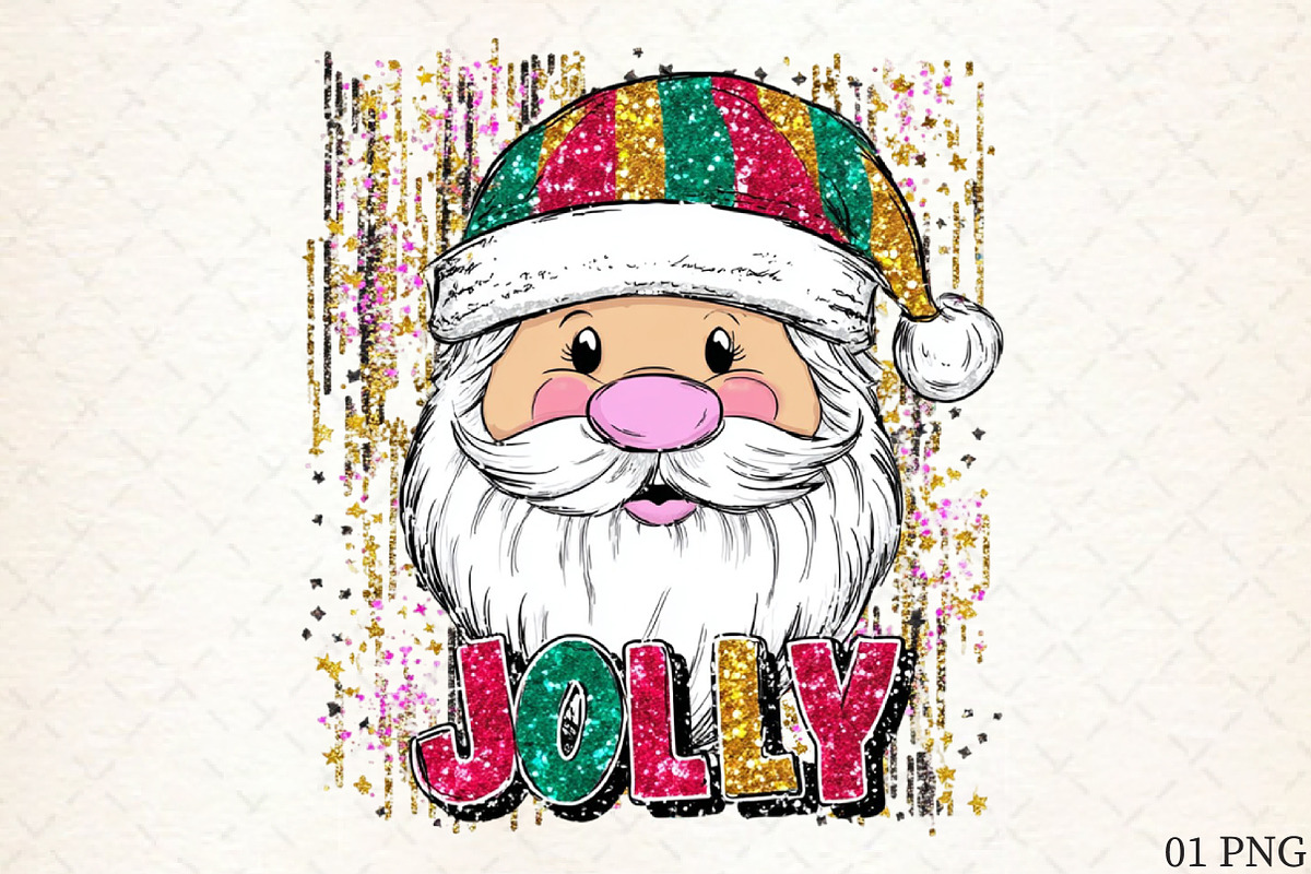 Jolly Santa Brushstroke Glitter Png, an Illustration by Libby Wishes (Photo 1 of 6)