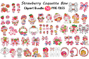 Strawberry Coquette Bow, an Illustration by Digital Artistic99