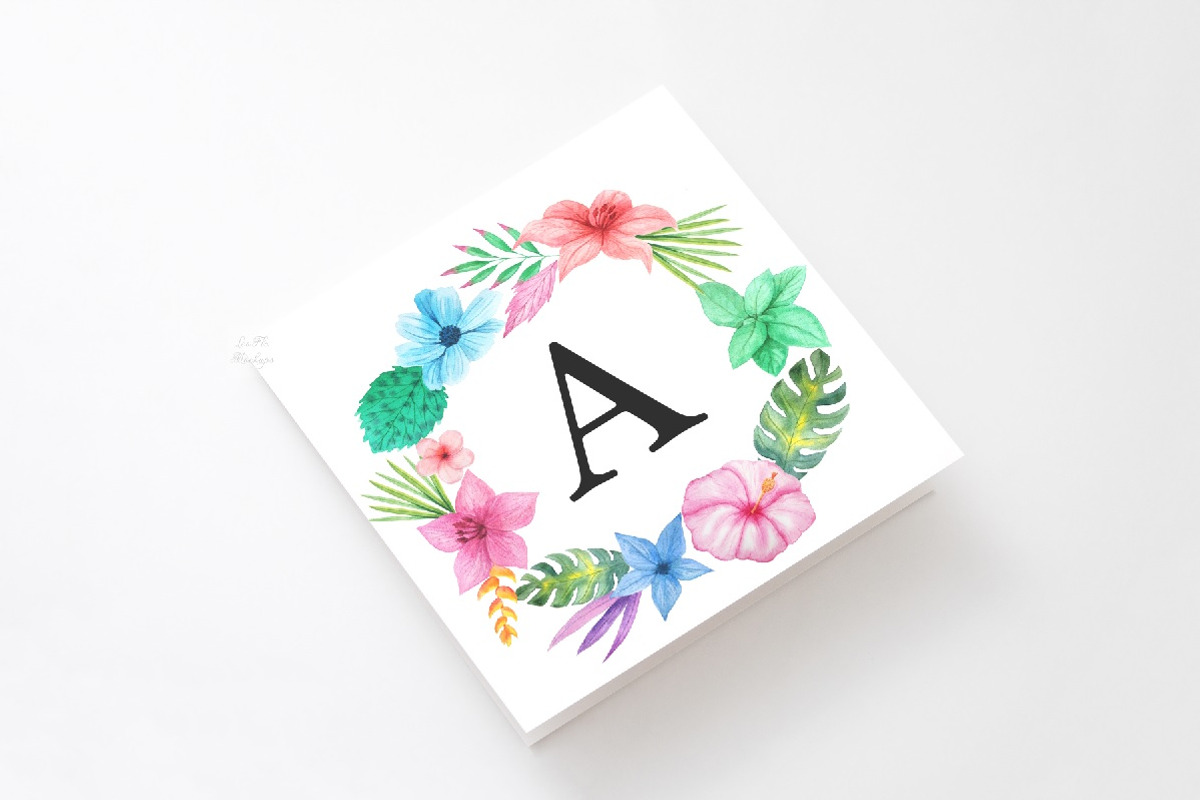 Vertical square greeting card mockup, a Print Template by Leo Flo Mockups (Photo 2 of 6)