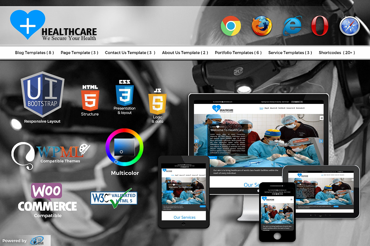 Healthcare Premium WordPress Theme, a WordPress Template by Weblizar Themes & Plugin (Photo 2 of 5)