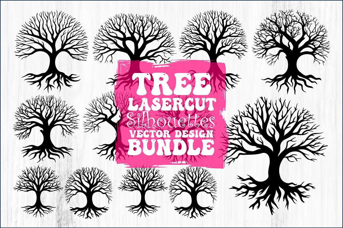 Laser Cut Tree Silhouettes Bundle, an Object Graphic by jahid234 (Photo 1 of 10)
