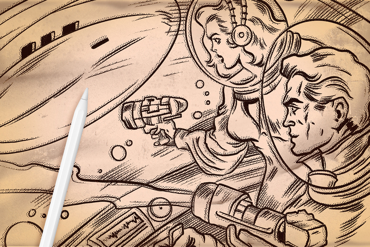 RETRO BRUSHES PROCREATE KIT, a Brush Add-On by AlexandraArt (Photo 11 of 11)