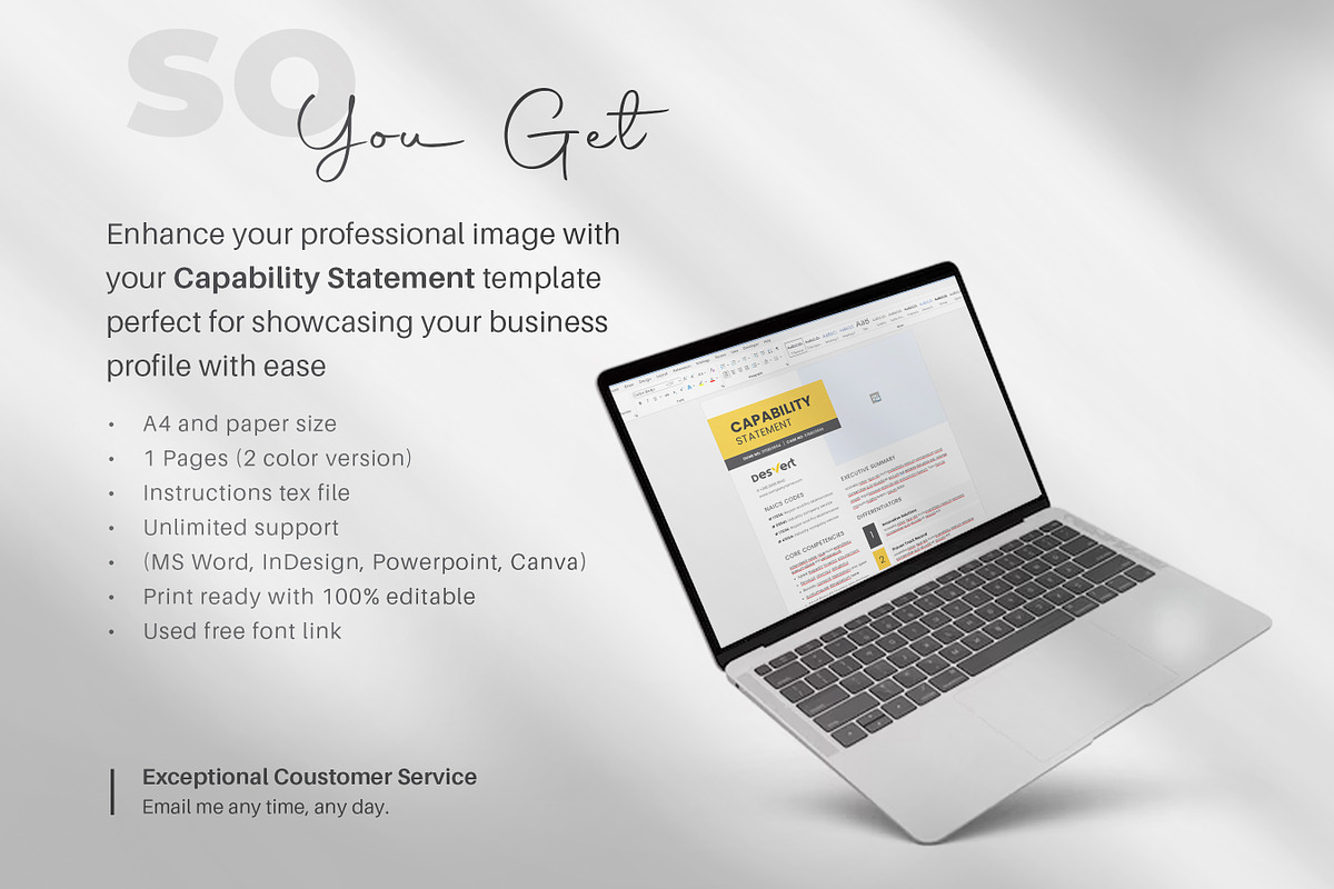 Business Capability Statement, A4, a Brochure Template by Niofix (Photo 6 of 8)