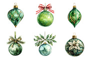 Green Christmas Balls Clipart Bundle, an Illustration by SinaCreation (Thumbnail 4 of 7)