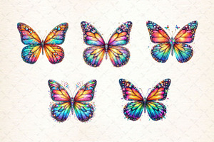 Monarch Butterfly Watercolor Clipart