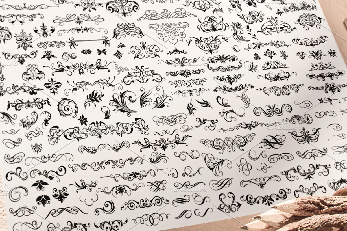 Calligraphic Design Elements, an Object Graphic by Arys Design (Photo 3 of 8)