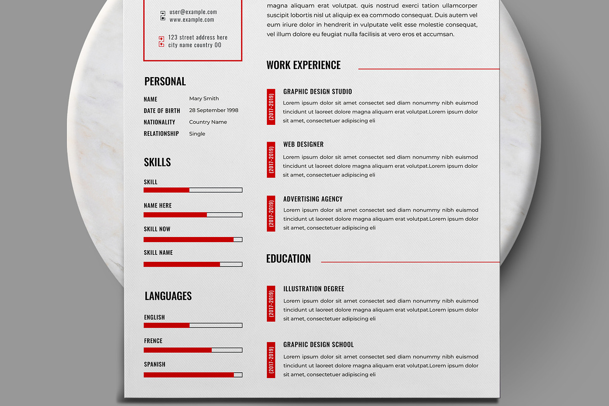 Resume Template, a Stationery Template by MightyDesign (Photo 3 of 8)