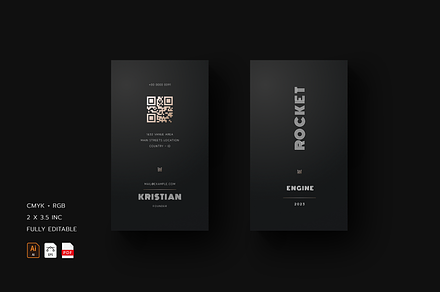 5 in 1 Vertical Luxury Business Card, a Business Card Template by Ctrl space studio
