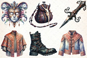 Watercolor Ataman Gothic Clipart, an Illustration by DreamCafeArt (Thumbnail 3 of 5)