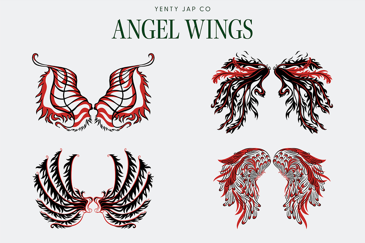 Angel Wings Tattoo, a Decorative Illustration by YENTY JAP CO