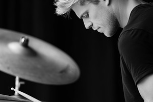 Focused young male drummer, an Arts & Entertainment Photo by MistyDay