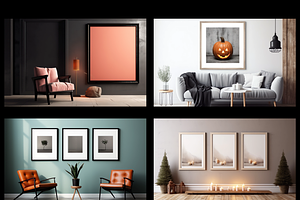 Square Wall Art Mockup Graphic