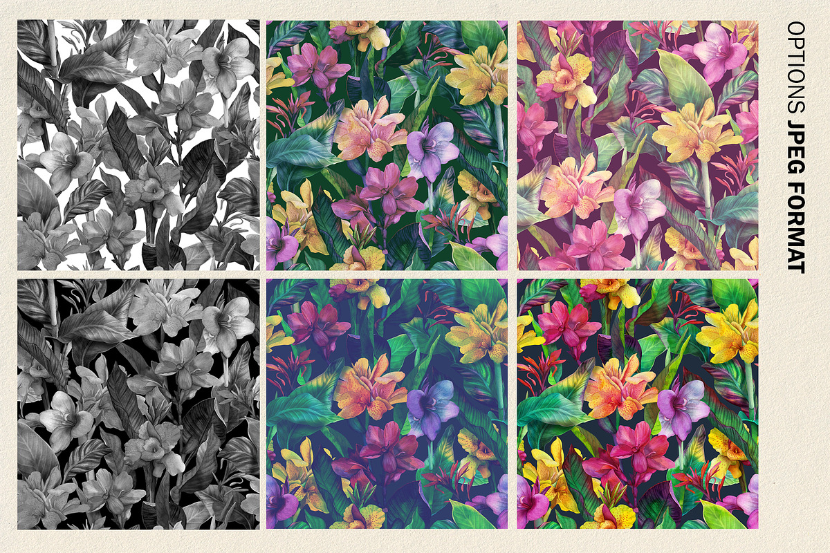 Tropical floral patterns set, a Pattern Graphic by emeraldthue (Photo 16 of 28)