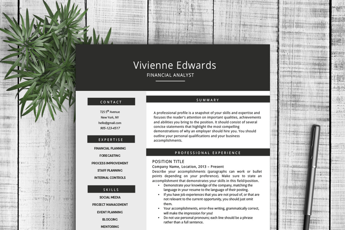 Resume Template Vivienne, a Resume Template by Resume Template Shoppe (Photo 1 of 4)