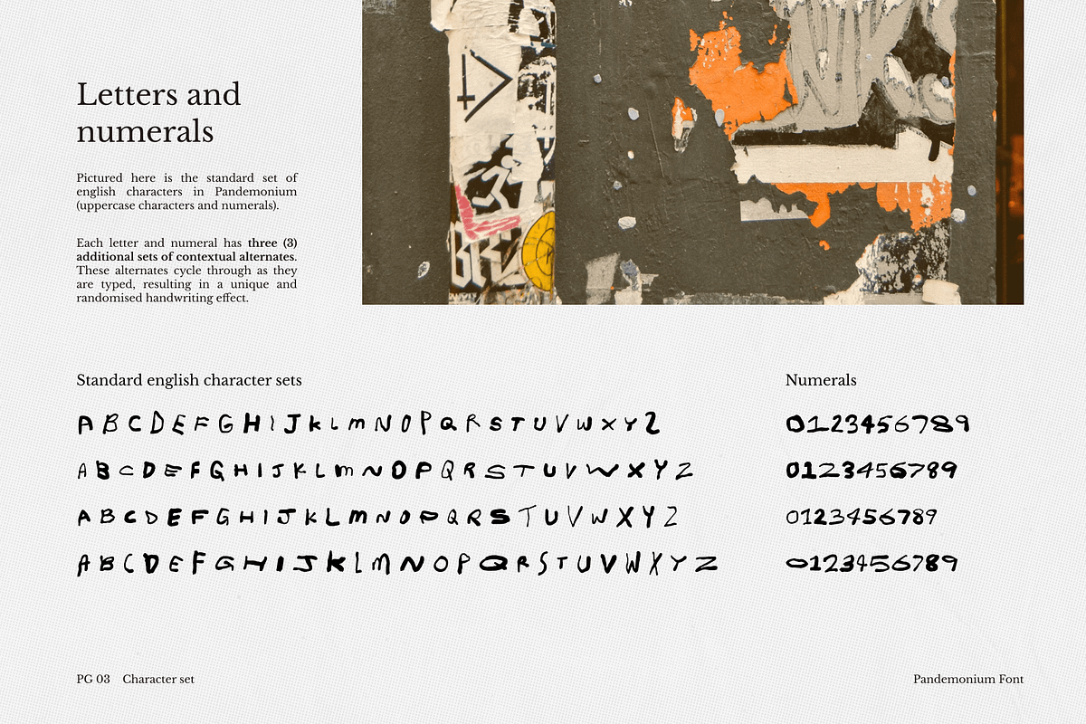 Pandemonium Messy Handwriting Font, a Handwritten Font by TYPEHEIST (Photo 4 of 11)