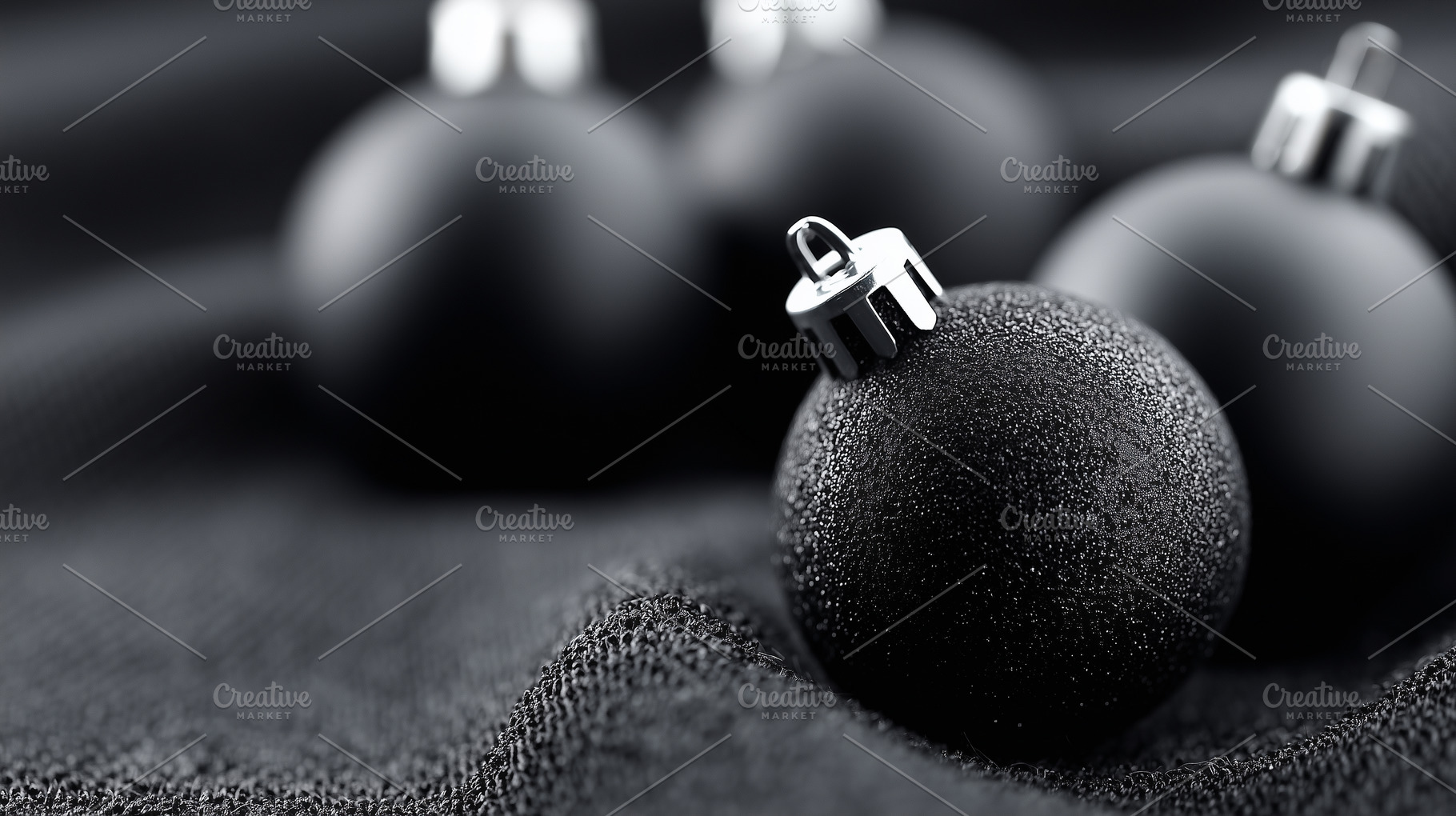 Elegant black Christmas ornaments, a Holiday Photo by MistyDay