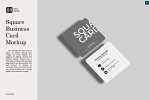 Square Business Card Mockup