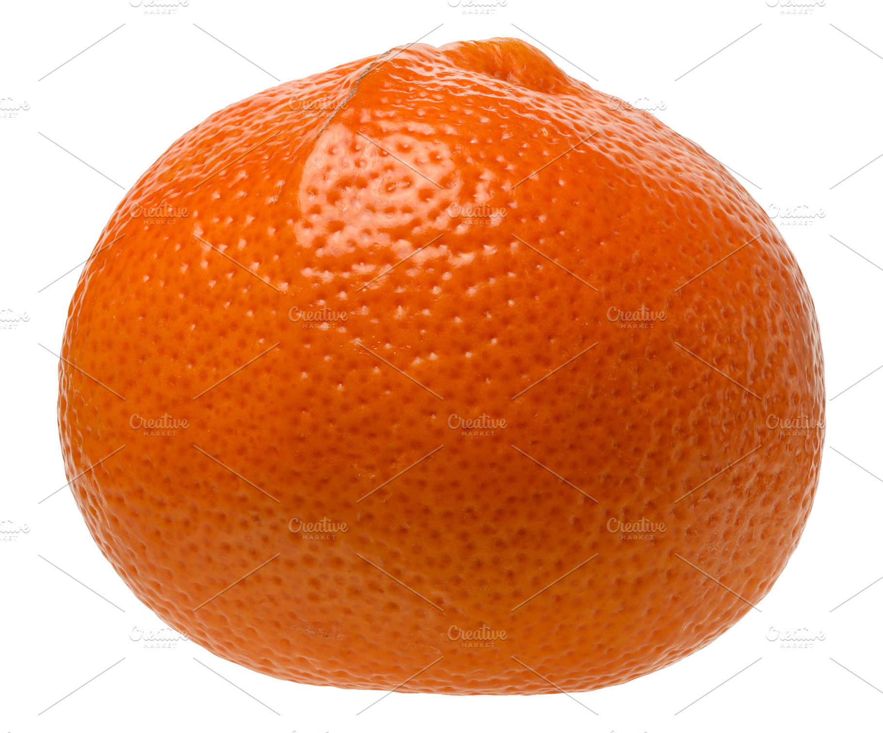 Ripe tangerine in peel on white isolated background, a Food & Drink Photo by ndanko