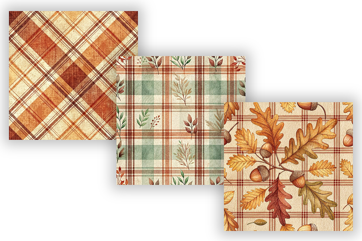 Elegant Plaid Autumn Pattern Bundle, a Pattern Graphic by FloridPrintables (Photo 5 of 9)