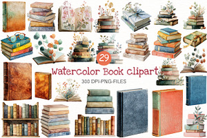 Watercolor Book clipart, an Illustration by Designworld