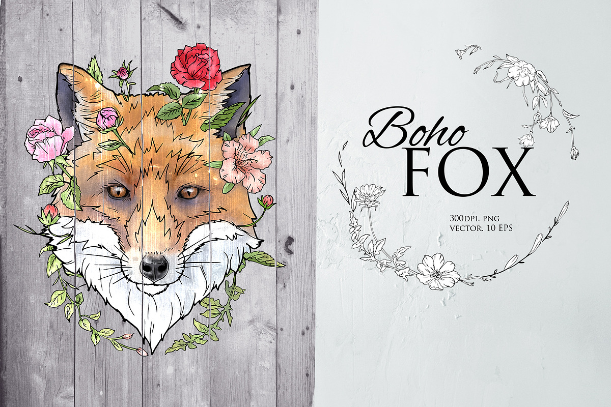 Fox illustration in boho style, an Illustration by Infinity Creativity (Photo 1 of 4)