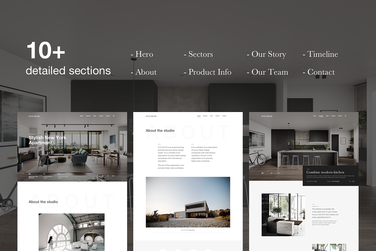 Interior & Architecture Web Template, a Landing Page Template by AE.design (Photo 3 of 7)