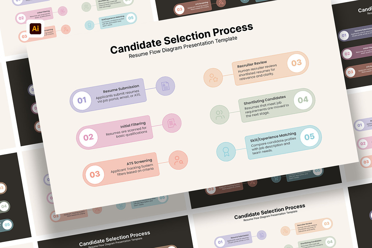 Resume Flow Diagram for Illustrator, a Presentation Template by hekenostudio (Photo 1 of 4)