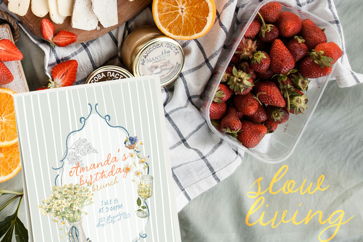 Slow living Clipart Frames Posters, a Decorative Illustration by 60secondsArt (Photo 9 of 11)