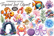 Hand Drawn Tropical Leef Clipart PNG, an Illustration by designcity5 (Thumbnail 1 of 5)
