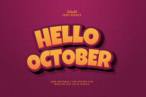 Text Effect Hello October