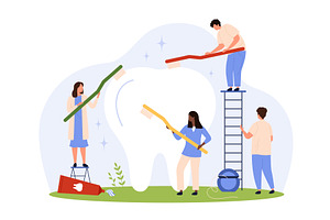 Dental hygiene, professional, a Person Illustration by Flashvector