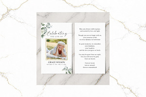 Funeral Prayer Card Canva FR007, a Card Template by TyphoonStudio