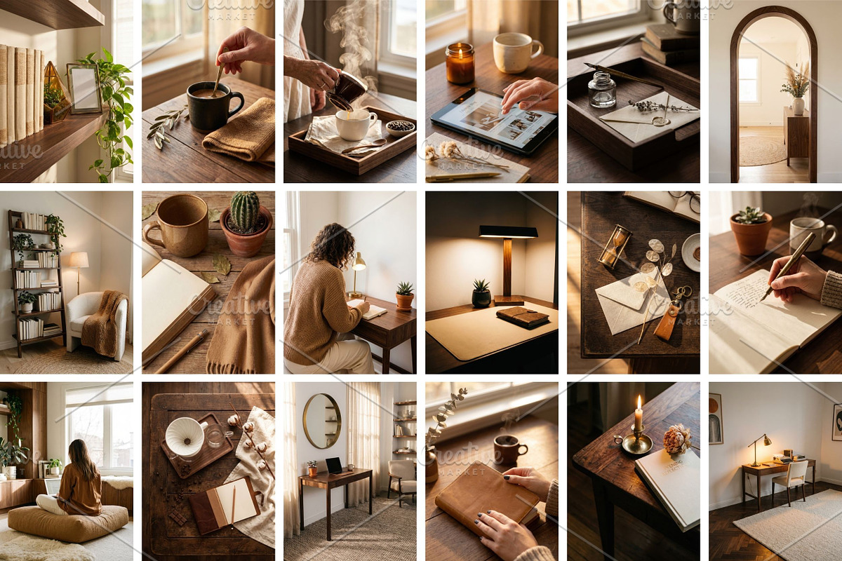 60 Walnut Home Office Stock Photos, a Business Photo by Selenique Studio (Photo 7 of 9)