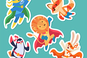 Cute superhero animal stickers cat, an Animal Illustration by Onyx (Thumbnail 2 of 3)