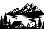 Mountain Landscape Silhouette Set, an Object Illustration by Designer_Momina (Thumbnail 7 of 9)
