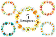 Watercolor Daisies Flowers Clipart, an Object Illustration by Evgeniia (Thumbnail 6 of 8)