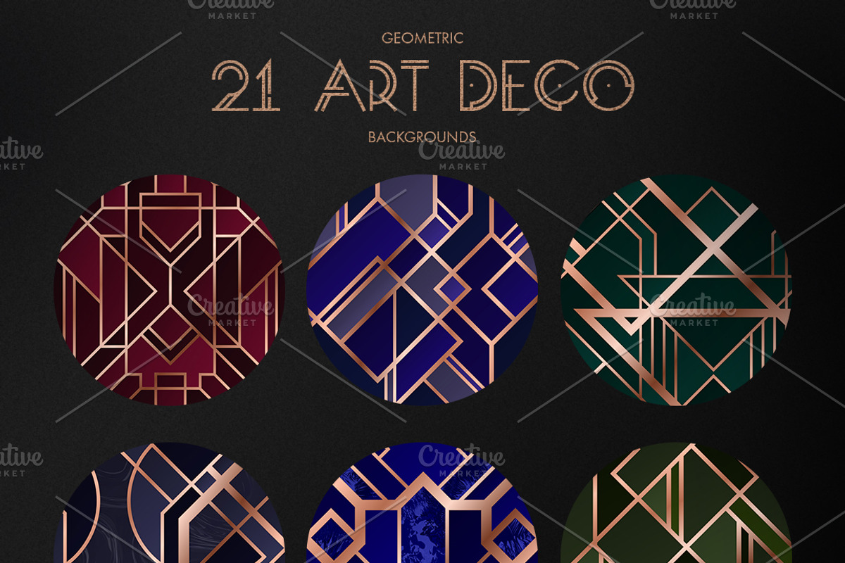 Art Deco Backgrounds, a Texture Graphic by Olga Ryzychenko (Photo 7 of 7)