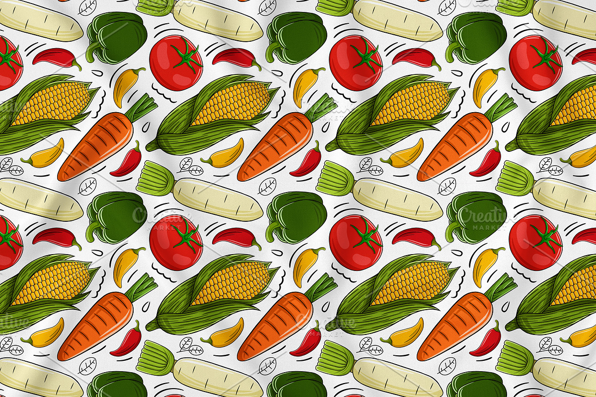 Vegetables Seamless Pattern #04, a Pattern Graphic by MEDZ (Photo 1 of 3)