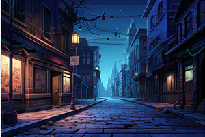 Alluring Night Street Town Lights