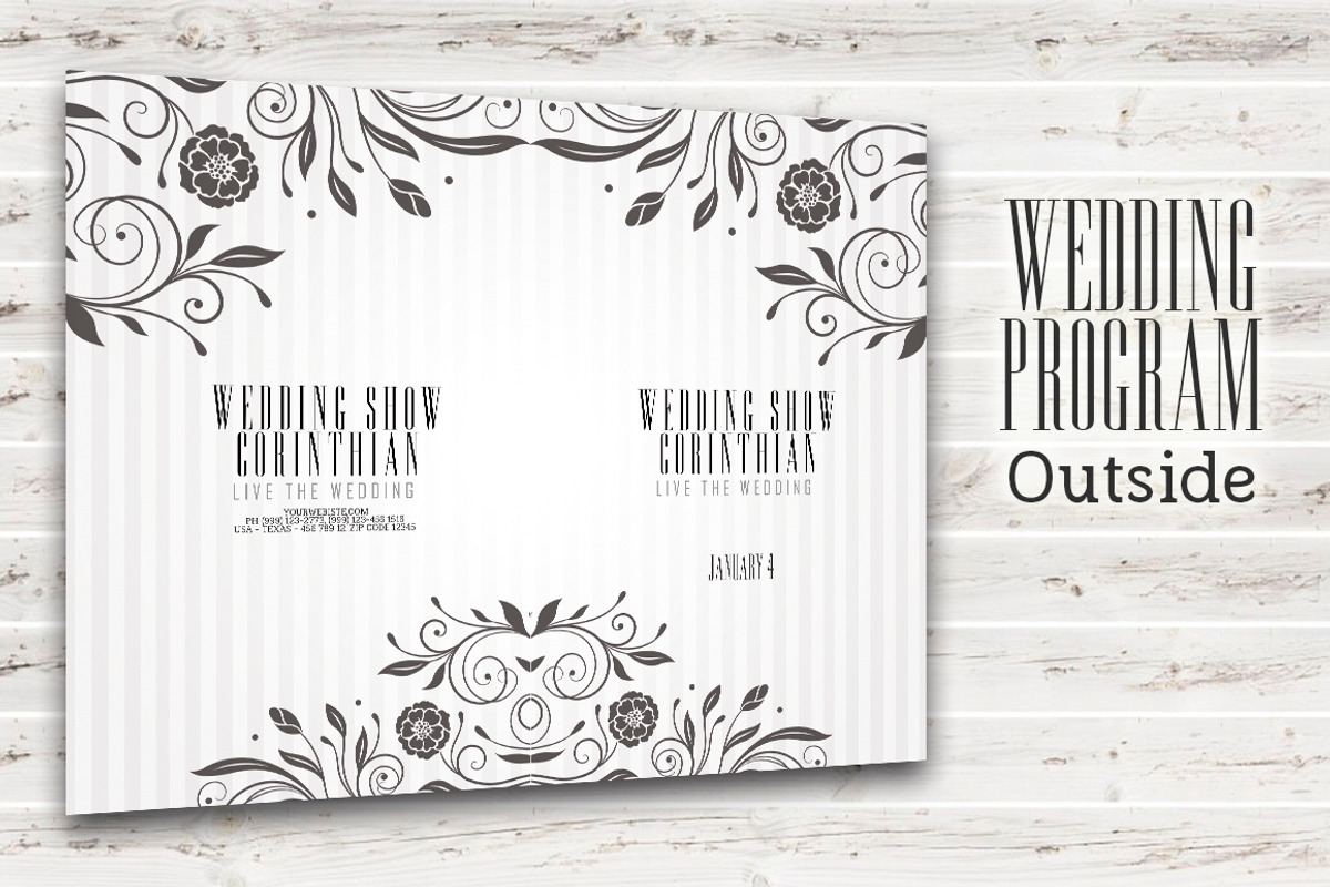 Wedding Program 2 sides PSD Template, a Brochure Template by Graphicfy Templates (Photo 4 of 5)