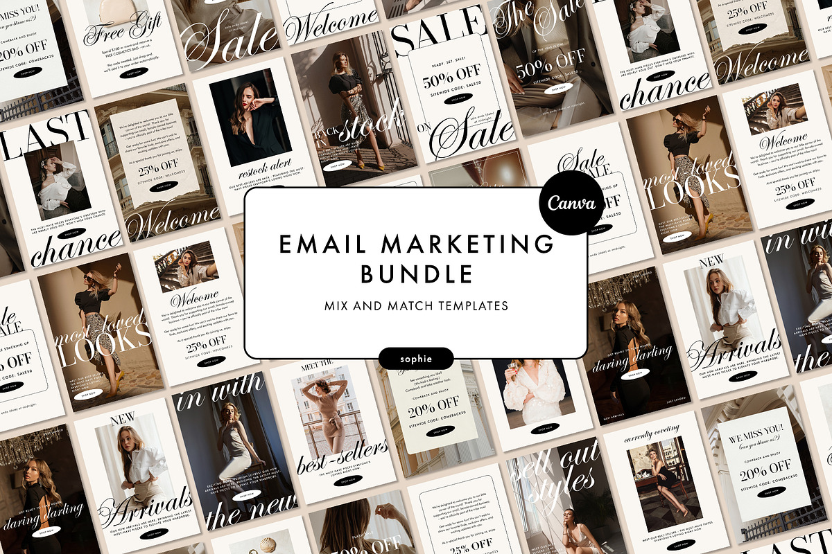 Stylish Canva Email Template Bundle, an Email Template by KikiBunnyCreative (Photo 1 of 12)
