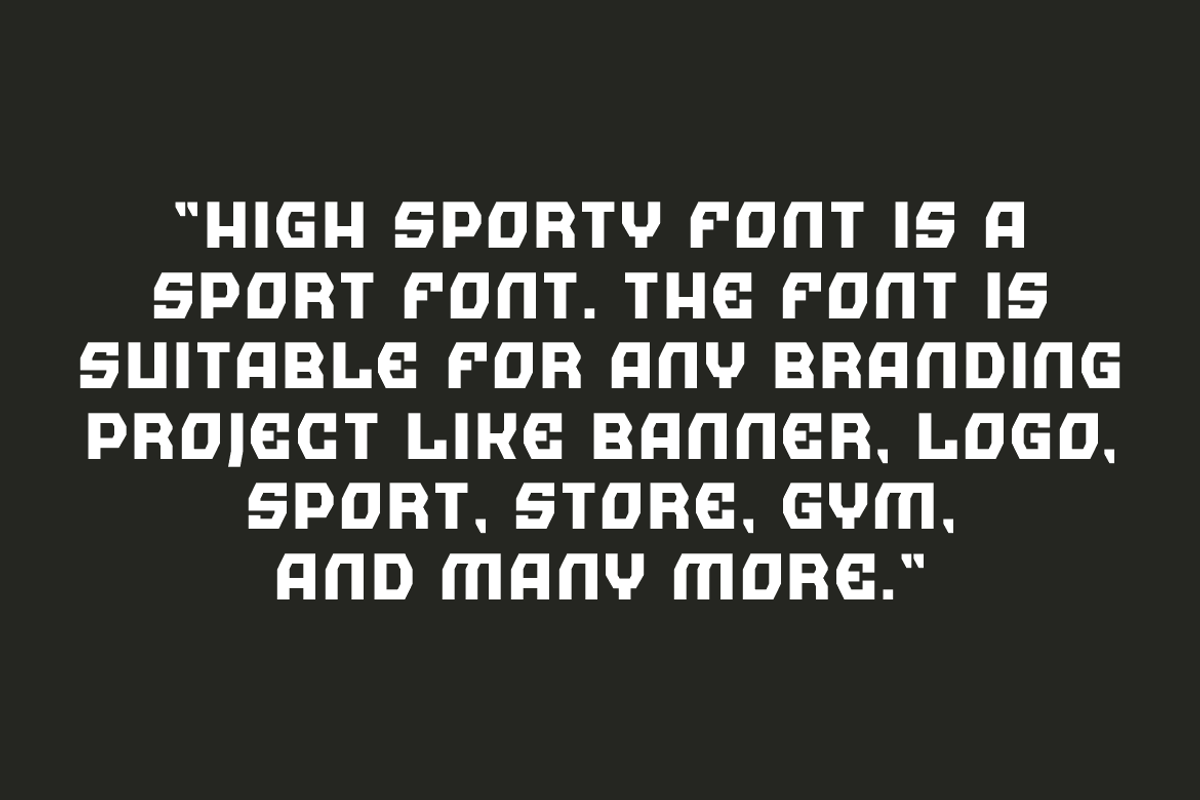 High Sporty Font, a Sans Serif Font by Iqsiart Studio (Photo 3 of 7)