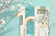 Mediterranean Spring Digital Papers, an Object Illustration by Fusion Dream (Thumbnail 4 of 9)