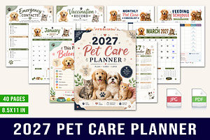 2027 Pet Care Planner, a Stationery Template by Designmela01