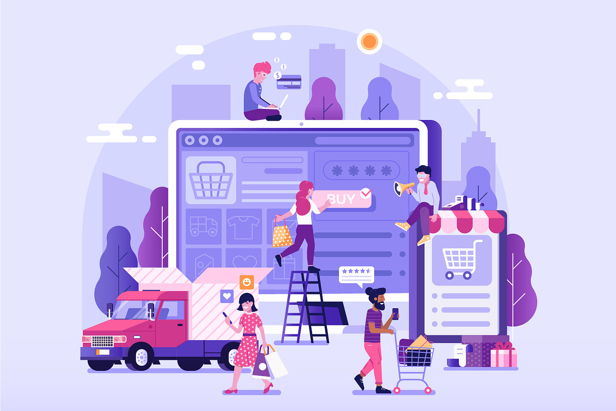 Online Shopping Web Illustrations, a Person Illustration by Alex Krugli (Photo 7 of 14)