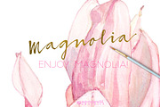 Magnolia-Clipart Set Watercolor, an Illustration by watercolorwild.graphics (Thumbnail 9 of 9)