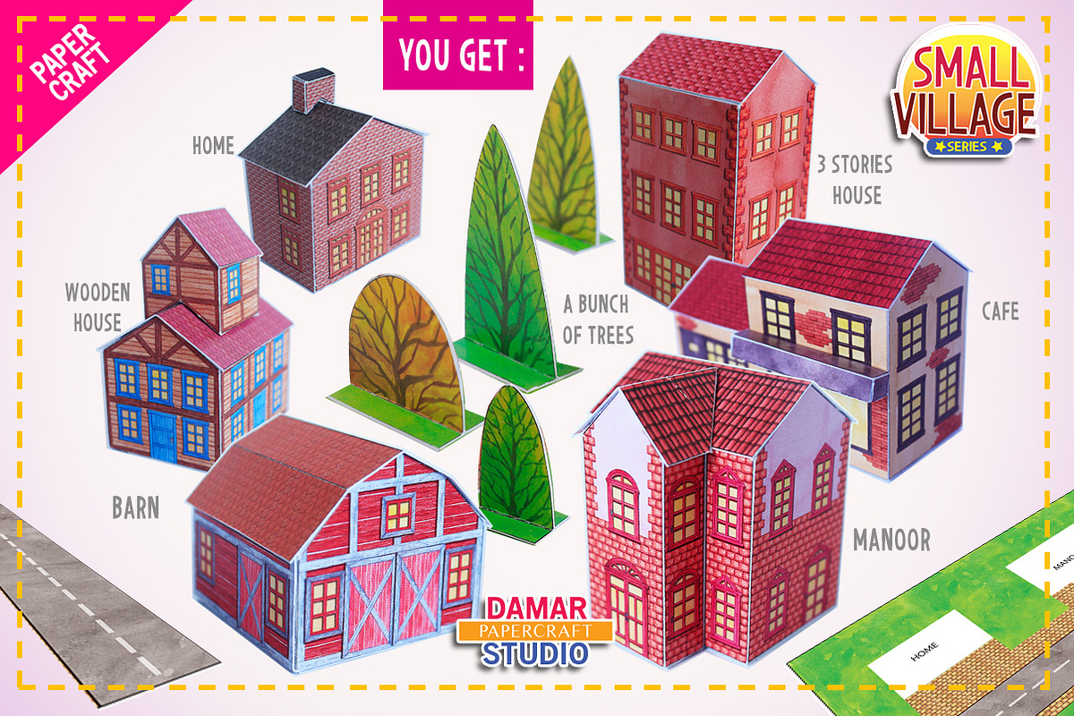 PAPERCRAFT SET - BUILD YOUR VILLAGE, a Graphic by TwonTwo Studio (Photo 2 of 7)