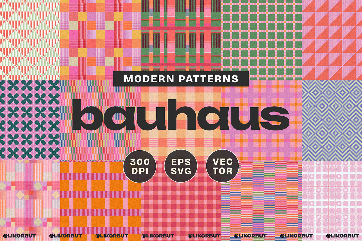 Bauhaus Modern Geometric Patterns, a Pattern Graphic by likorbut (Photo 1 of 10)